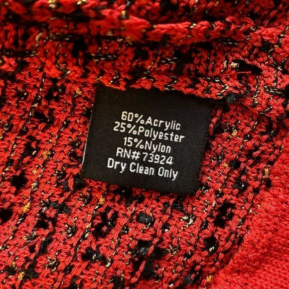 Misook Metallic Boucle Gold Chain Knit Sweater Jacket Petite Size M PM - Picture 4 of 4